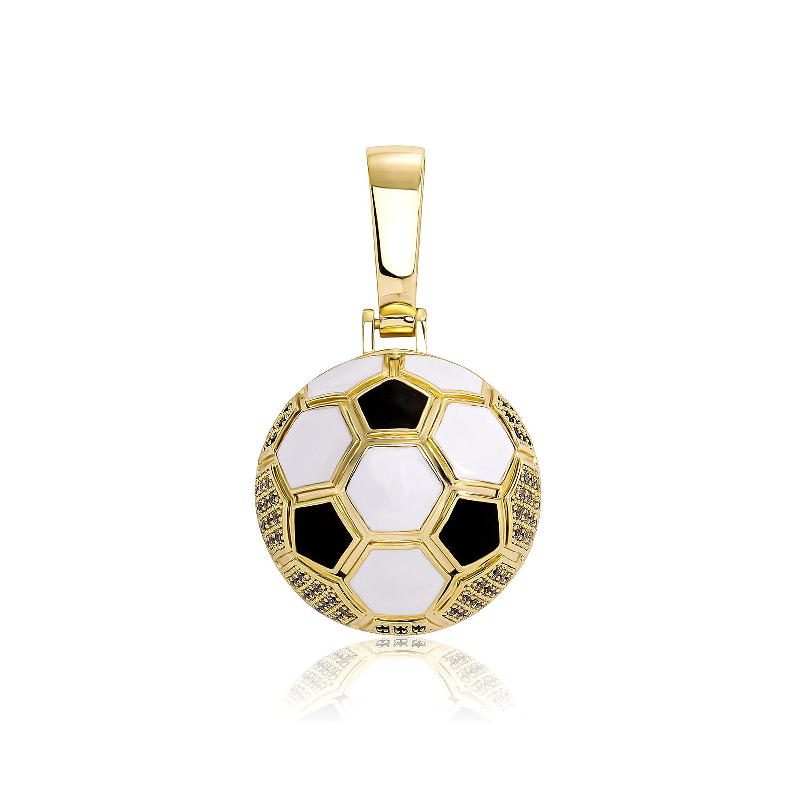 World Cup football pendant hip-hop sports wind slightly inlaid zircon necklace fans flag color DIY manufacturers wholesale