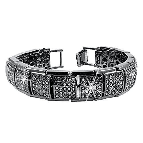 European and American cross-border hip-hop cool diamond-encrusted bracelet personalized trendy man exaggerated domineering alloy full diamond hand jewelry wholesale