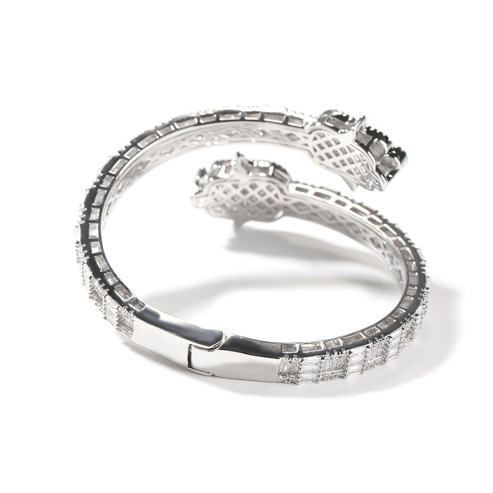 European and American cross-border fashion Fatima hand bracelet men's personality zircon palm bracelet hip-hop new jewelry