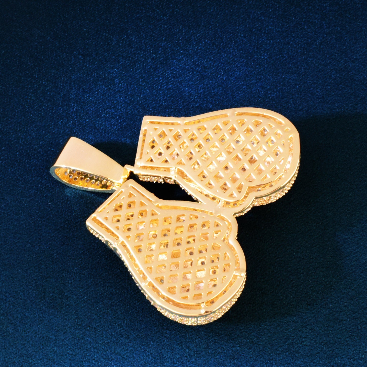 European and American INS full zircon dollar boxing gloves pendant necklace personalized creative hip hop trendy brand jewelry