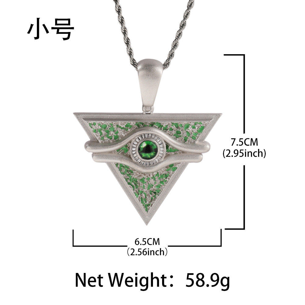 European and American hip hop game king millennium building block oil drop pendant exquisite high sense geometric jewelry necklace