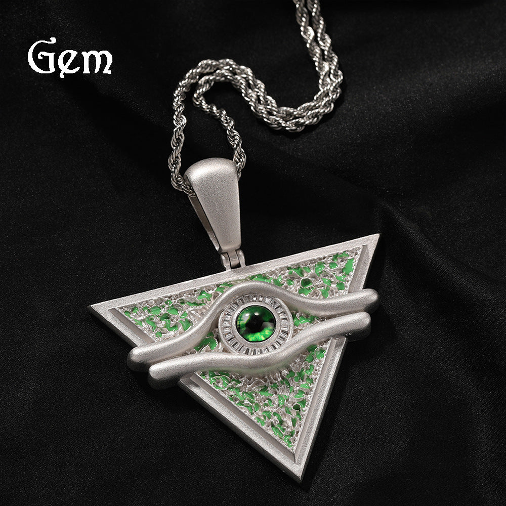 European and American hip hop game king millennium building block oil drop pendant exquisite high sense geometric jewelry necklace