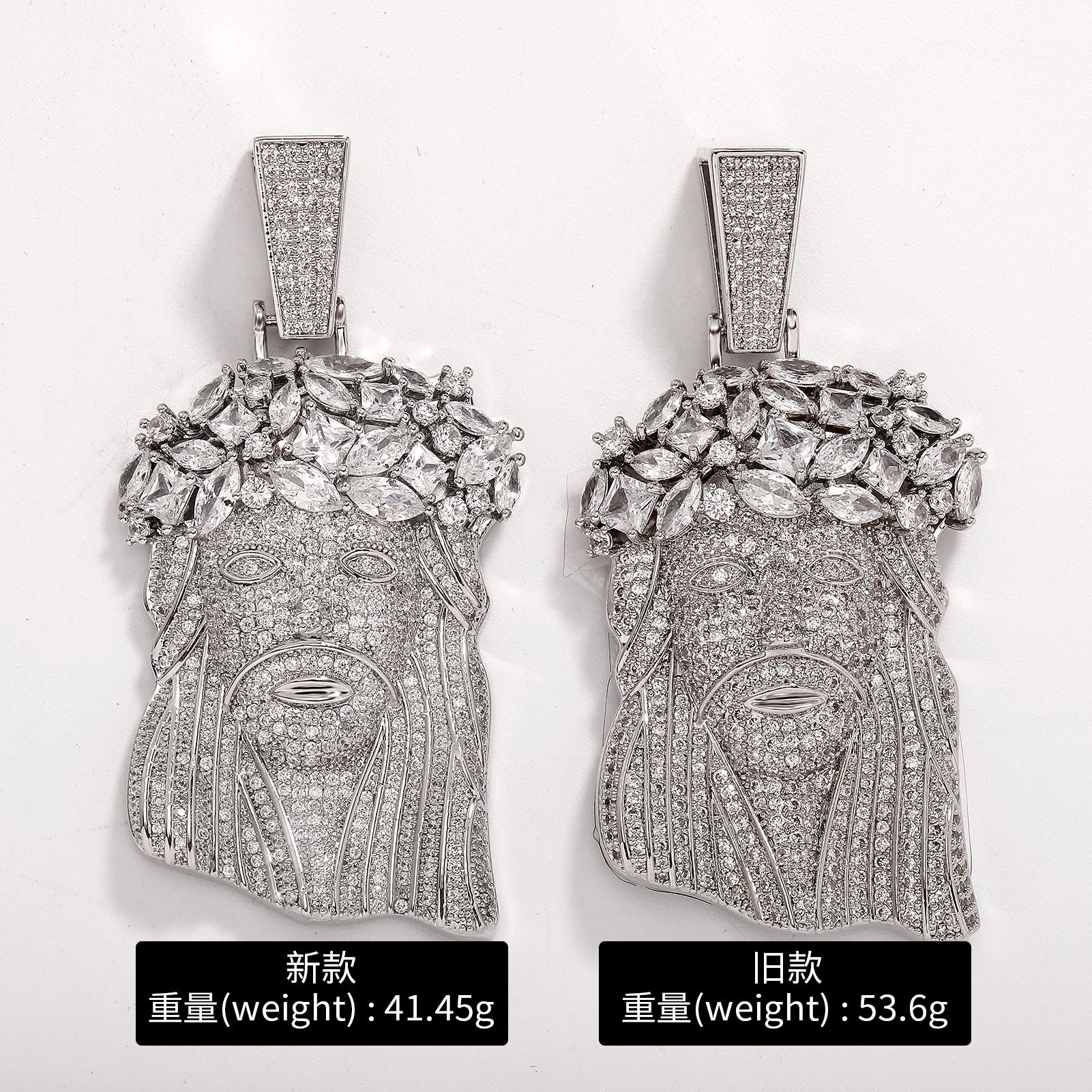 European and American cross-border hip-hop full of diamonds, copper and zircon avatar pendant, high-end personalized jewelry necklace, men's pendant wholesale.