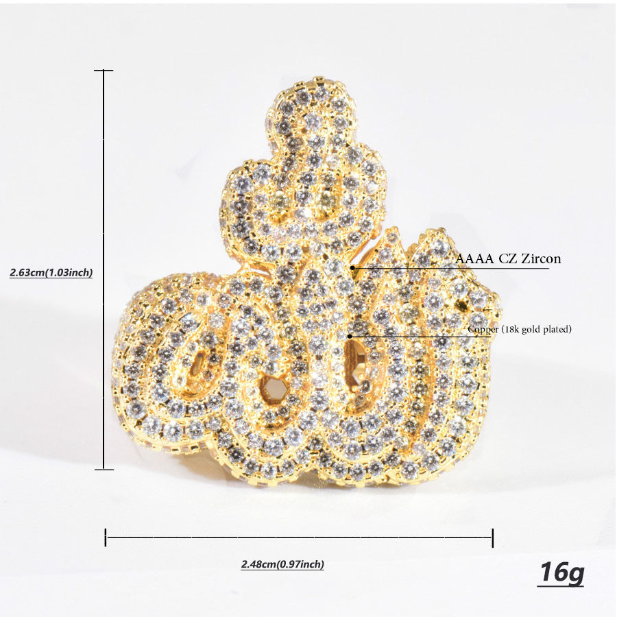 European and American cross-border hip-hop micro-inlaid zircon ring men's high-end fashion trend personalized jewelry ring jewelry batch